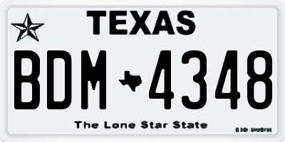 TX license plate BDM4348