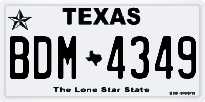 TX license plate BDM4349