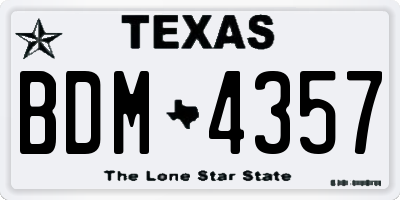 TX license plate BDM4357