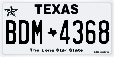 TX license plate BDM4368