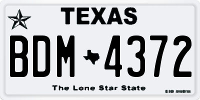 TX license plate BDM4372