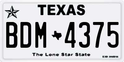 TX license plate BDM4375