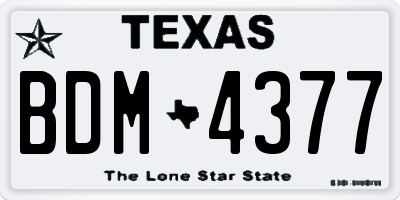 TX license plate BDM4377