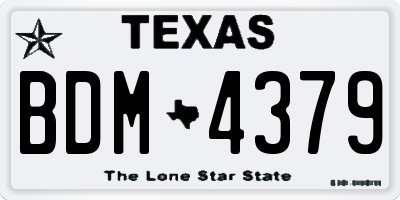 TX license plate BDM4379
