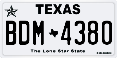 TX license plate BDM4380