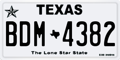 TX license plate BDM4382