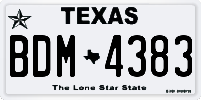 TX license plate BDM4383