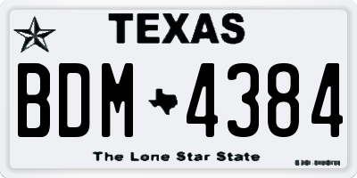 TX license plate BDM4384