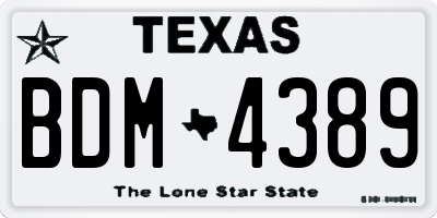 TX license plate BDM4389