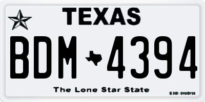 TX license plate BDM4394