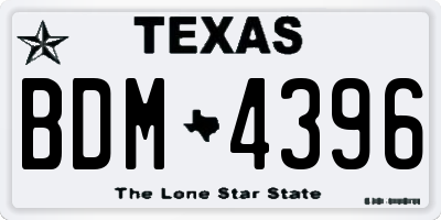 TX license plate BDM4396