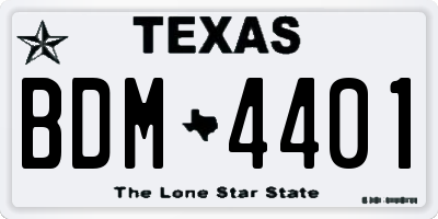 TX license plate BDM4401