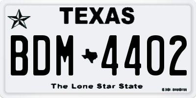 TX license plate BDM4402