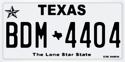 TX license plate BDM4404