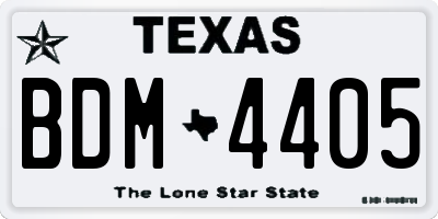 TX license plate BDM4405