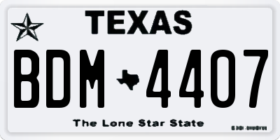 TX license plate BDM4407
