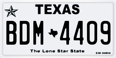 TX license plate BDM4409