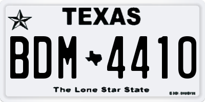 TX license plate BDM4410