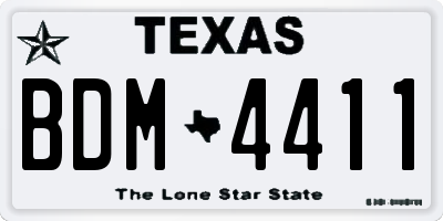 TX license plate BDM4411