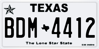 TX license plate BDM4412