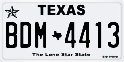 TX license plate BDM4413
