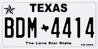 TX license plate BDM4414