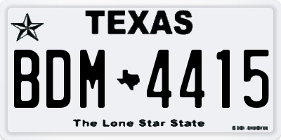 TX license plate BDM4415