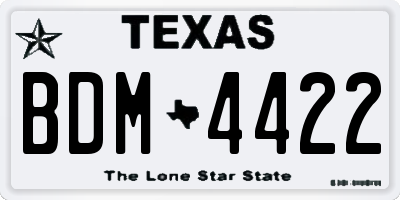 TX license plate BDM4422