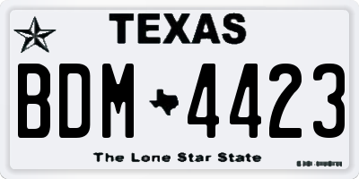 TX license plate BDM4423