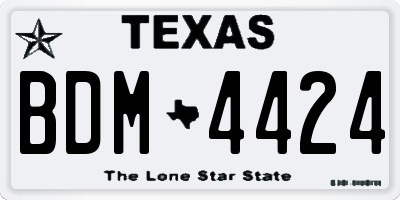 TX license plate BDM4424