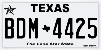 TX license plate BDM4425