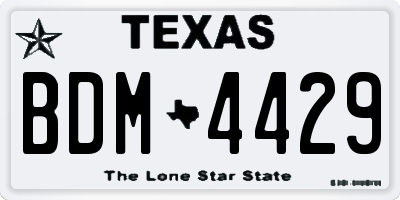TX license plate BDM4429