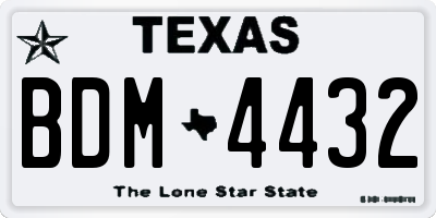 TX license plate BDM4432