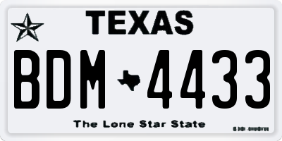 TX license plate BDM4433