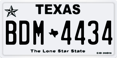 TX license plate BDM4434