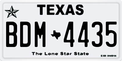 TX license plate BDM4435