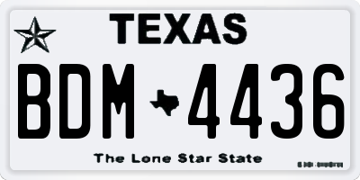 TX license plate BDM4436