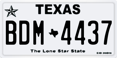 TX license plate BDM4437