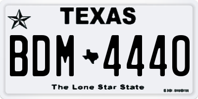 TX license plate BDM4440