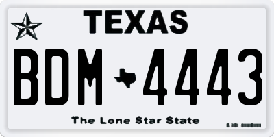TX license plate BDM4443