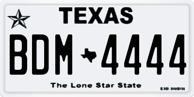 TX license plate BDM4444