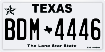 TX license plate BDM4446