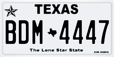 TX license plate BDM4447