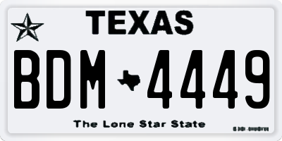 TX license plate BDM4449