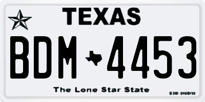 TX license plate BDM4453