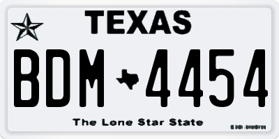 TX license plate BDM4454