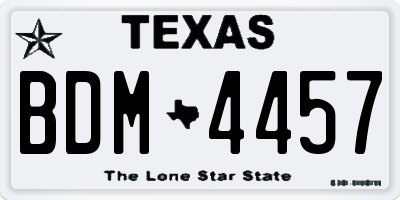 TX license plate BDM4457