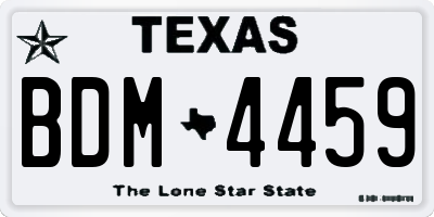 TX license plate BDM4459
