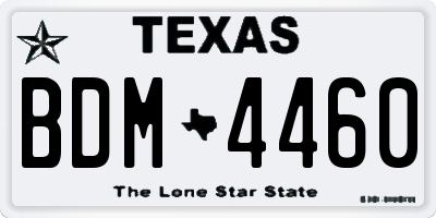 TX license plate BDM4460
