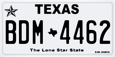 TX license plate BDM4462